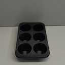 Monfish extra large muffin pan jumbo cupcake tray Carbon steel stone finish 3.5 inch cup (Gray)