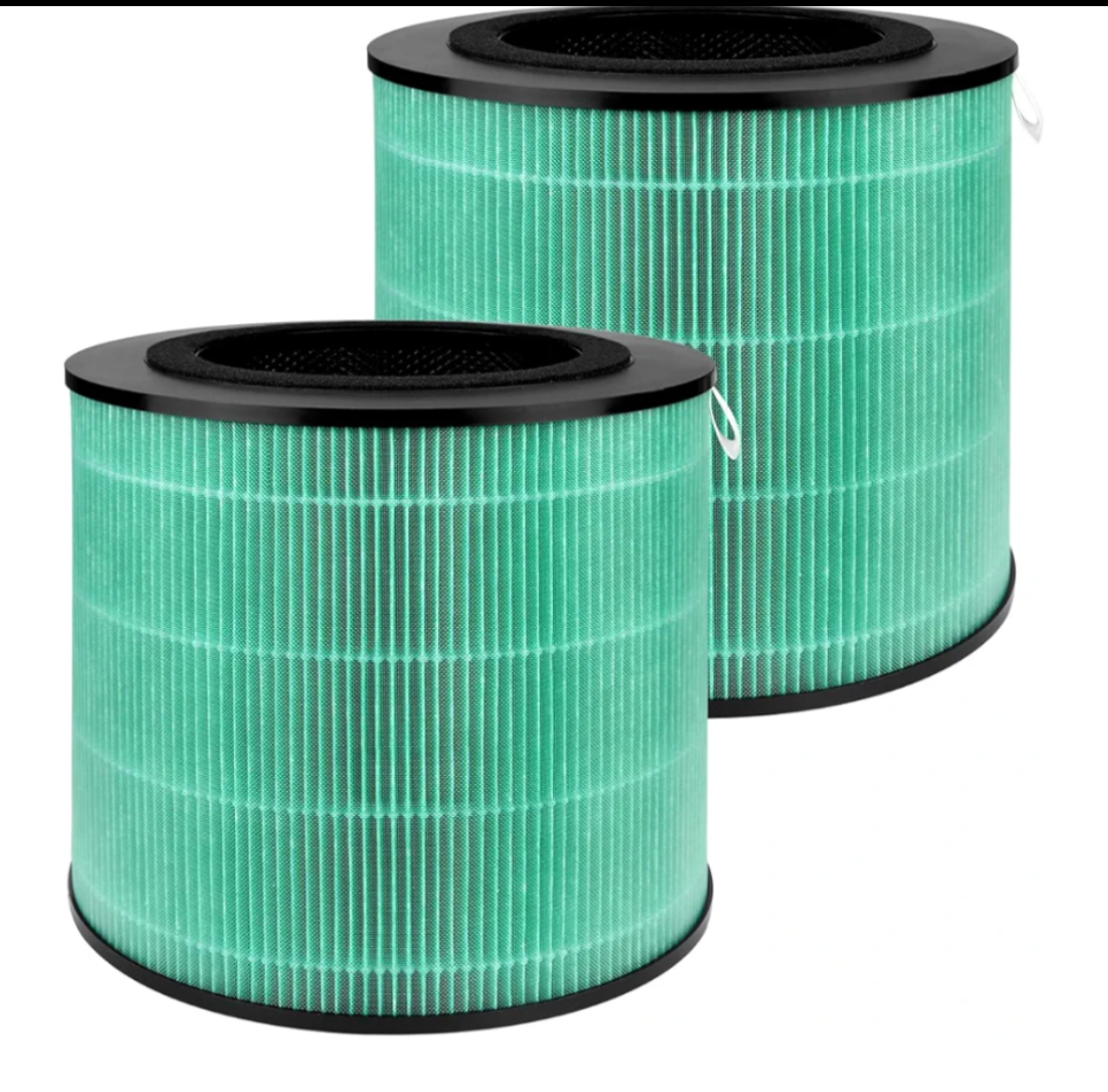 2 Pack 08W 09W Air Filter Replacement Compatible with 08W 09W Air Purifier, 4-in-1 High-Efficiency HEPA Air Filter- Pet Dander Version,Green.