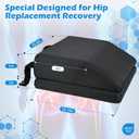 Memory Foam Hip Replacement Recovery Aids Seat Cushion, Adjustable Height Hip Replacement Must Haves Chair Cushion with Non Slip Backing, Extra Thick (Dark Grey, 2 Layer (16.5 x16 x 6 in))