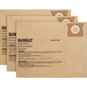 3 Pack DEWALT Dust Bag DXVA19-4102, for 12-16 Gallon Wet/Dry Vacuum, Filter Bag Compatible with DXV12P DXV14P DXV16P DXV16PA DXV16S