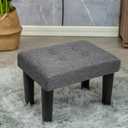 CAROLMADE Ottoman Foot Rest, Linen Small Ottoman Foot Stool with Legs Modern Footstool Ottomans for Living Room Entryway Office, Grey