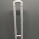 28 Inch Toilet Grab Bar Flip Up Stainless Steel with ABS Handicap Rails Load Capacity of 150 kg 330 lbs Grab Bars Toilet Rail Bathroom U Shaped and Wall Mount Safety for Injured Patients White
