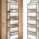 Over Door Organizer with 5 Large Pockets, Heavy Duty Hanging Organizer Storage, Closet Bathroom Nursery Bedroom Dorm, Toys Cosmetics Sundries and Baby Essentials, White