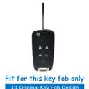 waymei Silicone Key Fob Cover Remote Keyless Case Protector Compatible with Chevrolet Chevy Malibu Camaro Cruze Limited Equinox Impala Limited Sonic Malibu Limited - 5 Buttons (Black + Pink)