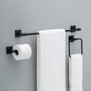 Delta Faucet McLaren 3-Piece Bathroom Set, Matte Black, 18"/24" Towel Rack, Toilet Paper Holder, Ring MCL63-MB