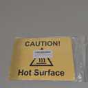 Metallic Gold "Caution Hot Surface" Sign - UV Printed Aluminum, Self-Adhesive Peel & Stick Safety Signage for Hand Dryers, Indoor/Outdoor Use, 145mm x 145mm x 0.7mm