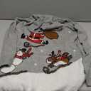 Pink Queen Women Ugly Sweater Dress Christmas Loose Turtleneck Snowman Reindeer Xmas Knitted Sweater Dresses Gray and White S