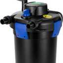 Bio Pressure Pond Filter, with 13W UV-C Light, 1050 GPH Suitable for Koi Ponds up to 500 Gallons or Landscape Pools up to 1050 Gallons