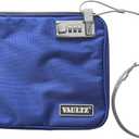 Vaultz Locking Pool Pouch - Water-Resistant Combination Locking Pouch w/Tether for Cash, Pool, Beach, Bank, or Travel - 7.5 x 9 Inches, Medium, Blue