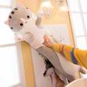 Long Cat Plush Pillow Soft Cat Hugging Pillow Stuffed Animal Pillow Cute Kitty Sleeping Throw Pillow Gift for Kids (70cm/27.55inch,Gray