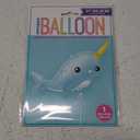 Blue Giant Narwhal Foil Balloon - 37" | Ocean Themed Party Decoration - Perfect for Birthdays, Baby Showers, or Underwater Celebrations - 1 Pc