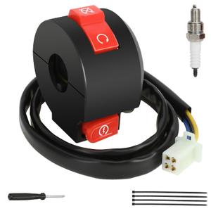 Starter Kill Switch 4 Wire 2 Function Compatible with Tao tao Coolster 110cc 125cc Chinese ATV 90cc 70cc Kazuma Roketa 4 Stroke Engine Quad 4 Wheeler Motorcycle Replacement Part (Female Plug)
