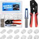 JRready ST6480 2 3 4 6 9 12 Pin Electrical Connector Plug Kit with Terminal Crimping Extractor Tool 160 sets 18-24AWG Pin Socket Molex Standard .062" Series Male Female Connector 60 sets 3.68mm Pitch