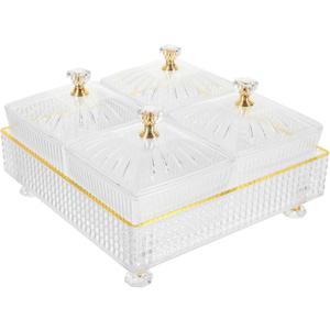 Luxshiny Snack Plate with Divided Compartments: Transparent Snack Tray for Fruits Nuts and Party Treats - Perfect for Gatherings and Gifts