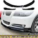 Front Bumper Lip Fits BMW 3-Series Standard E90 E91 LCI 2009-2012 Only,3Pcs Front Bumper Lip Body Kit Spoiler with 2Pcs Front Bumper Corner Aprons,ABS Plastic, Gloss Black