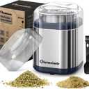 Herb Grinder Spice Grinder, 200 w Herb Grinder with Stainless Steel Blade and Cleaning Brush, Compact Size Electric Grinder for Herbs and Spices -5.11in(Stainless Steel)