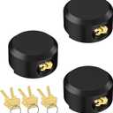3 Pack Puck Locks for Trailers with Keyed Alike, 2-7/8 Inch Heavy Duty Hidden Shackle Padlocks, Outdoor Padlocks for Moving Trucks & Vans, 6 Keys Included, Black