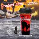 AFZMON 24 Halloween Party Favors Goodie Cups, 16OZ Plastic Halloween Cups With Lids and Plugs for Party Decorations Supplies