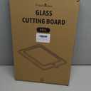 Freshmage 2Pcs Tempered Glass Cutting Boards for Kitchen, Glass Cutting Board Set (15"x10" & 12"x8") with Non-Slip Silicone Edges and Hanging Hole, Clear Cutting Board for Countertop & Chopping