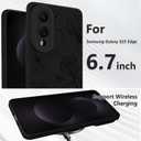 LEOMAKRON for Samsung Galaxy S25 Edge Case Black Floral Lotus Pattern