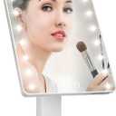 KOOKIN Lighted Vanity Makeup Mirror 16 Led Lights 180 Degree Rotation Lighted Makeup Mirror Touch Screen Adjusted Brightness Desk Mirrors USB Dual Supply Bathroom Light Up Makeup Mirrors (White)