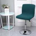 WOMACO Bar Stool Cover with Back Printed Dining Room Square Swivel Barstool Chair Seat Cushion Slipcover for Counter Height Mid Low Back Chair Protector (2, Peacock Blue)