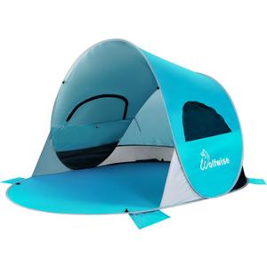 WolfWise UPF 50+ Easy Pop Up 3 Person Beach Tent Sport Umbrella Instant Sun Shelter Tent Sun Shade Canopy (Blue)