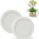 Plant Saucer Flower Pot Saucers Plant Trays for Pots Instant Dry Diatomaceous Earth Round Plant Drip Trays for Indoors Keeping Counter and Floors Dry and Clean (2pcs White Medium)