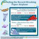 Paper Airplane Kits with 16 Classic Designs, 32 Sheets of Colorful Origami Paper, World Record Paper Planes, Craft Kit for Kids, Airplane Gifts for Boys and Girls Ages 6-12+ (Digital Manual Only)