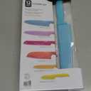 Farberware Resin Cutlery Set, 12 Piece, Pastel, Stick Resistant Blades, Ergonomic Grip ANDBalance, Blade Covers Included, Perfect for Back to College and First Kitchens