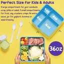 Fimibuke Chill Bento Box for Kids Adult, Leak Proof Toddler Lunch Box with Ice Pack Keep Food Cold, BPA Free 4 Compartment Lunch Container with Utensils for Girl Boy School, Microwave Dishwasher Safe
