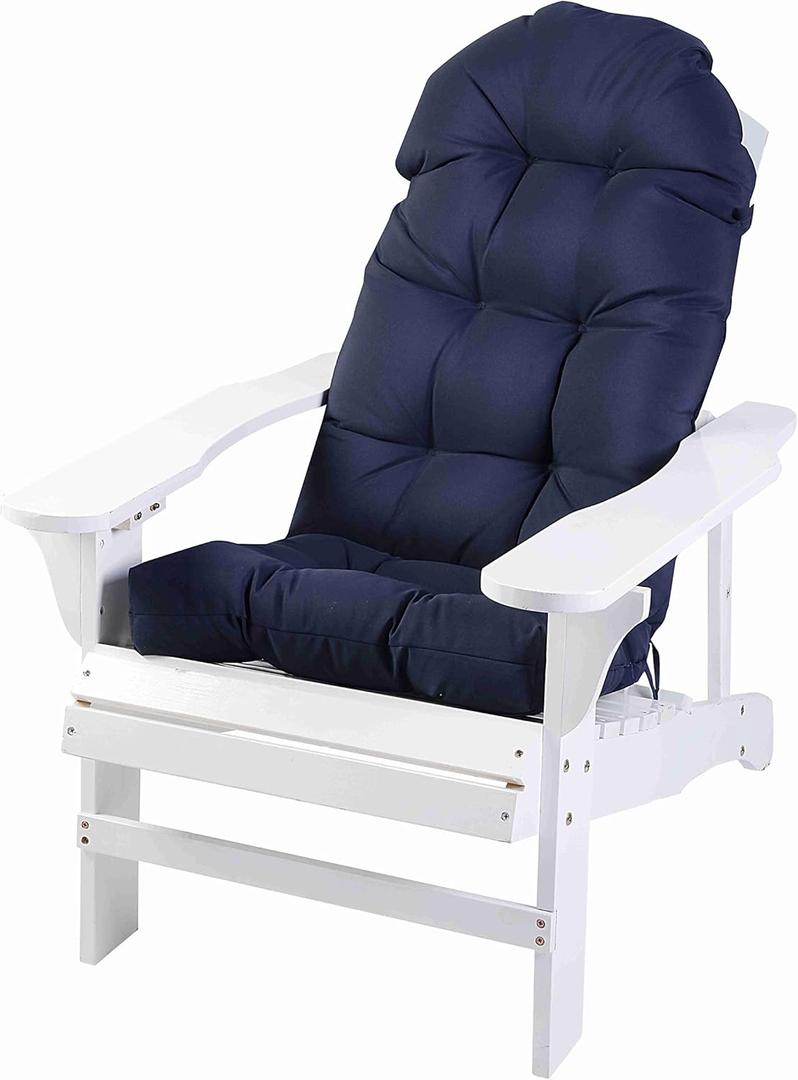 Enipate Weather Resistant Adirondack Chair Cushions High Back Indoor Outdoor Patio Tufted Lounge Cushion Seat Pads, Dark Blue