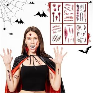 JACKGOLD Halloween Costume Poncho Halloween Party Costume Set Vampire Costume Pumpkin Clothing Role Play (Black Red)