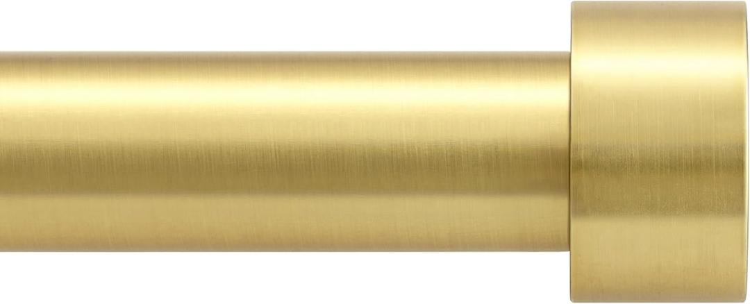 SOMINS 1 Inch Curtain Rods for Windows 72 to 144, Outdoor Heavy Duty Adjustable Curtain Rod, Indoor Modern Drapery Pole, Brushed Gold, 72-144"