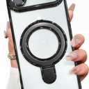 Magnetic Ring for iPhone Air Case Kickstand, Compatible with MagSafe, Built-in Camera Lens Protector,Shockproof Phone Case for iPhone 17 Air 6.5"- Black