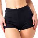 Women's Swim Shorts High Waisted Bikini Swimsuit Bottoms Board Shorts (Black, S)