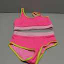 blibean Tween Girls Swimsuits Two Piece Colorblock Bikini Sets with Chest Pad  (Pink, XXL)