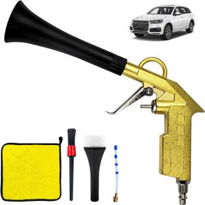 Car Cleaning Gun Kit, Interior Car Detailing Tools with Nozzle and Dusting Brush, Air Blower for Car Detailing, Car Detailing Air Gun, Air Blower Gun for Car Dry Cleaning 