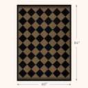 Boho Checkered Easy Jute Indoor Outdoor Rugs for Dining Room Living Room Patio 5x7, Non-Skid Washable Checkered Outdoor Rug, Farmhouse Geometric Carpet for Bedroom, Backyard, Brown Diamond Décor