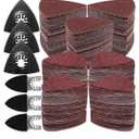 Oscillating Tool Sanding Pad Kit, 3Pcs Multitool Sanding Pads and 3Pcs Finger Sanding Pad, 240Pcs Sandpaper, for Wood/Plaster Polish Sanding, & Other Surfaces, Compatible with Multiple Tools