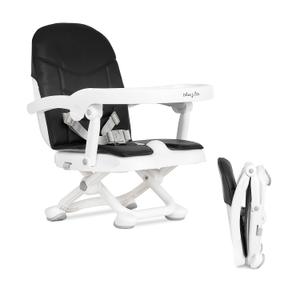 Dream On Me Munch N Go Booster Seat for Babies 636 Months, 3-in-1 Feeding, Floor & Table Seat, Adjustable 4 Heights, Lightweight Portable Design, 3-Point Safety Harness, Easy to Fold & Carry- Black