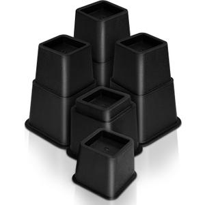 Utopia Bedding Adjustable Bed Furniture Risers - Elevation in Heights 3, 5 or 8 Inch Heavy Duty Risers for Beds and Under Bed Storage - Supports up to 1,300 lbs - (Set of 4 Riser, Black)