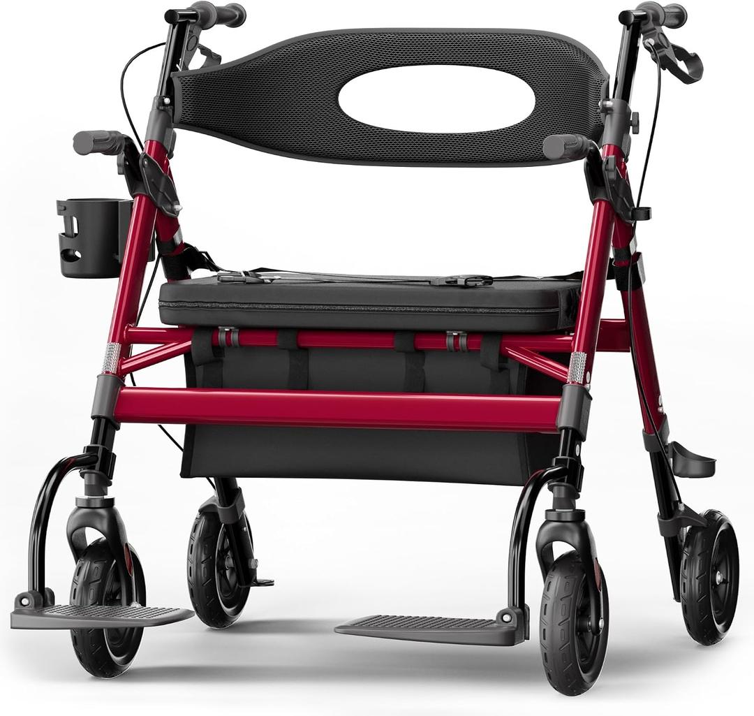 Helavo Extra Wide 2 in 1 Bariatric Walker Wheelchair Combo, 500 lb Capacity