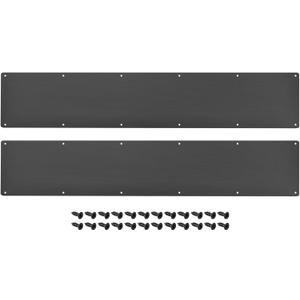 uxcell 2pcs Door Kick Plate, 6 x 34 Inches Aluminum Kick Plate Door Plate, 2 mm Thickness, for Exterior Front Door or Back Door, Black