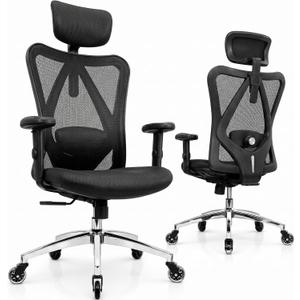 Duramont Ergonomic Office Chair with Rollerblade Wheels, Lumbar Support| High Back Chair with Breathable Mesh | Thick Seat Cushion, 26D x 23.6W x 42H in