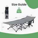 OLIXIS Folding Camping Cot, Rollaway Bed, Portable Camping Bed for Indoor & Outdoor, Sleeping Cot for Adults, 3.5'' Cushion, 440 lbs Sturdy Frame, Quick Setup, Compact Carry & Storage, Modern Blue, 74.4"x28"x14"