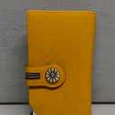 VANNANBA Large Capacity Clutch Wallet For Women RFID Blocking Waxed Genuine Leather Zipper Wallet Ladies Card holder (Yellow)