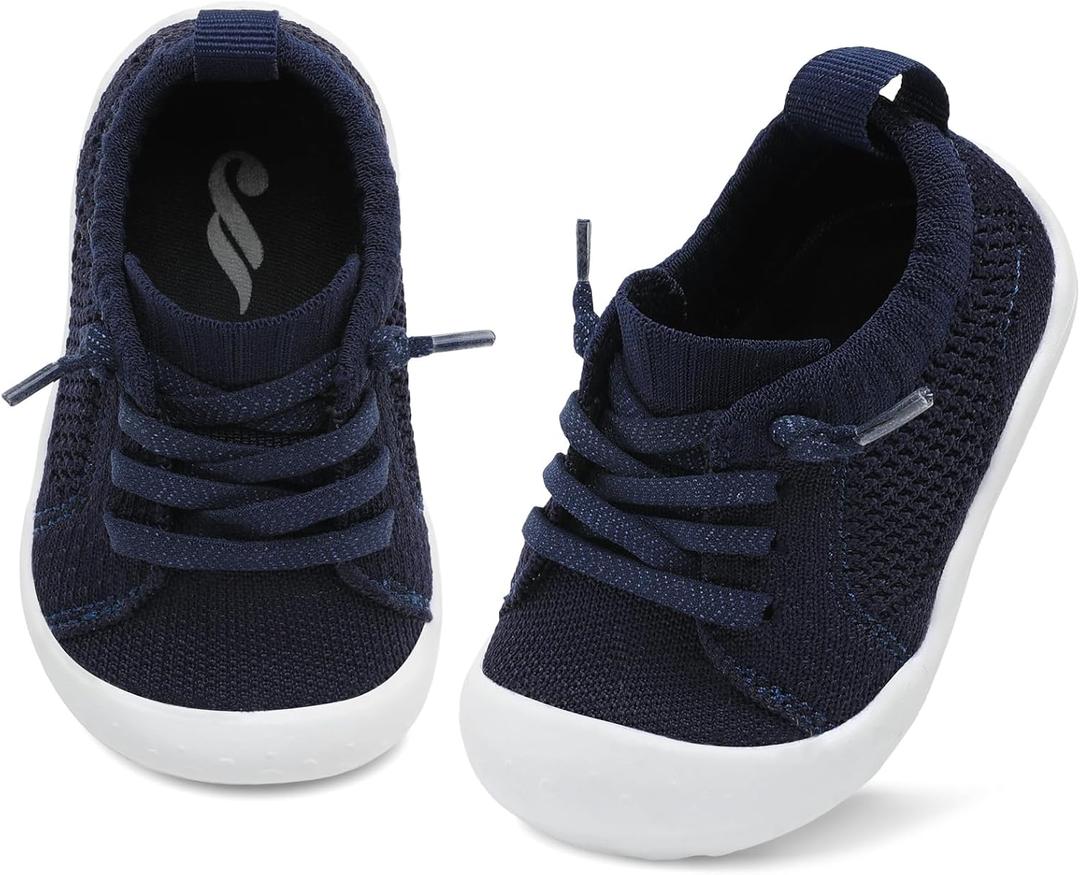 JIASUQI Baby Shoes for Toddler Boys Girls Sneakers Slip on Walking Shoes for Babies (12-18 Months Infant, Navy)