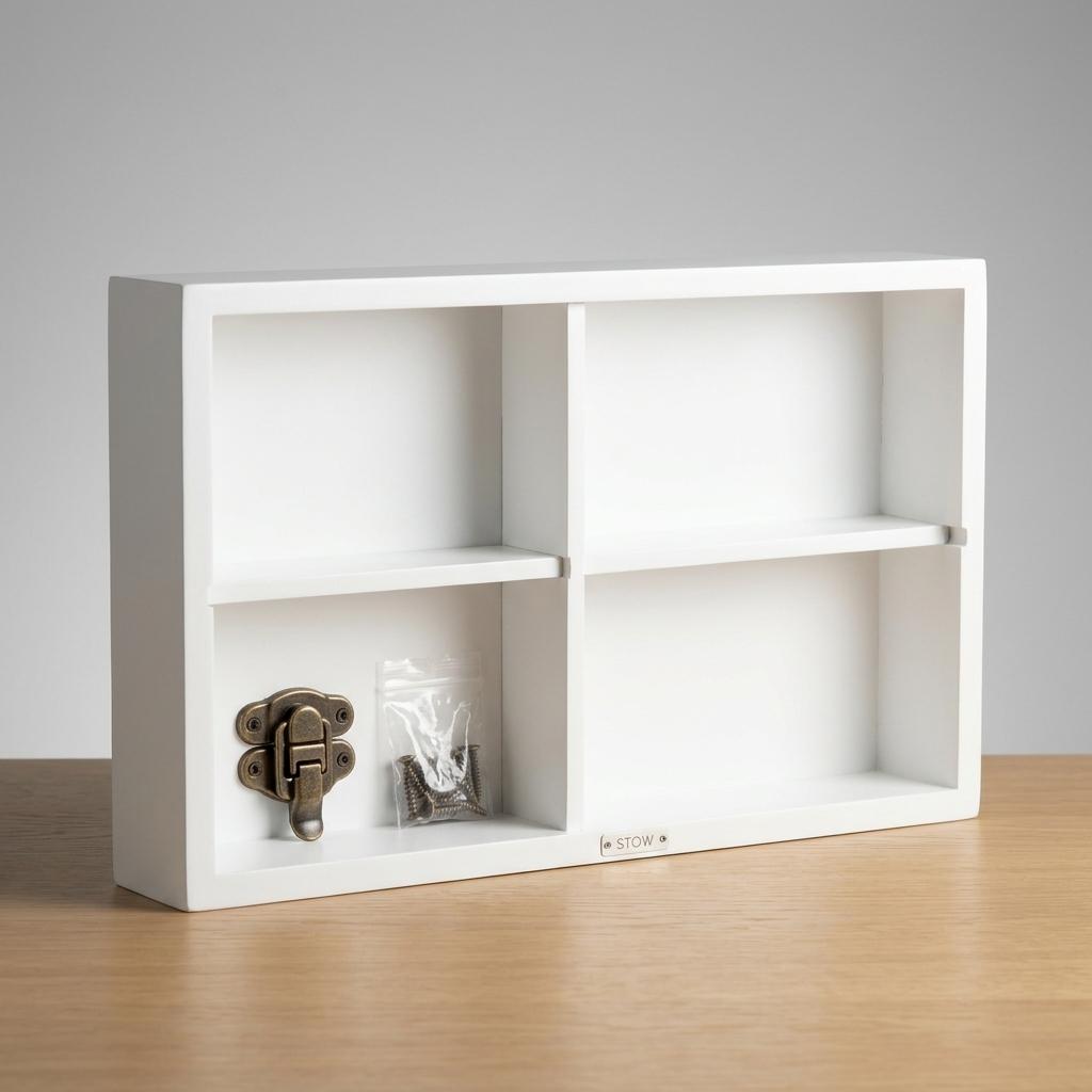 White Wooden Shadow Box Shelf