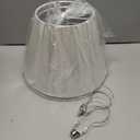 Small Lamp Shades Set of 2, Beige with Silver Thread Lamp Shade, 5.5" Top x 10" Bottom x 6.6" High, Glitter Linen Lamp Shades for Table Lamps Bedside Lamps, Spider, Bulb Clip Adapters Included